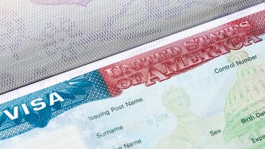 Stock photo: USA visa in passport