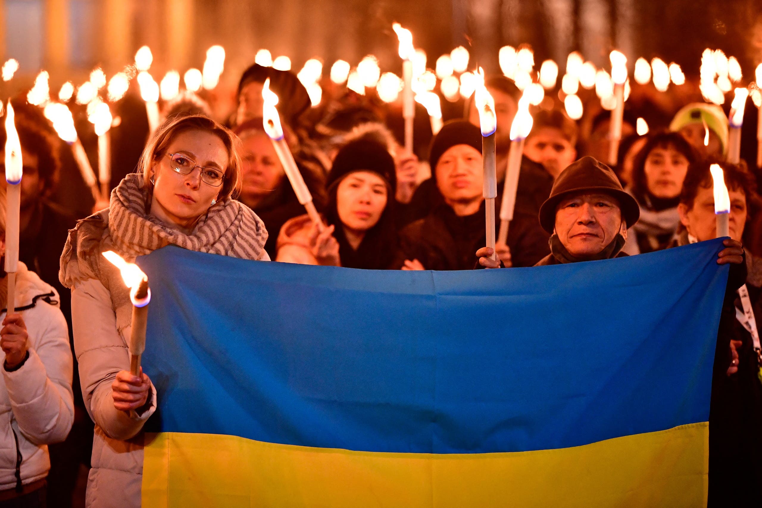 مظاهرة في بودابسيت هذا الشهر للتضامن مع أوكرانيا