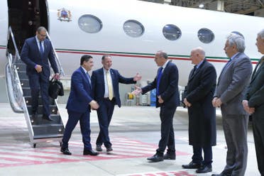 Moroccan Foreign Minister Nasser Bourita arrives in Israel on March 27, 2022 to attend a regional summit. (Twitter)