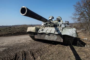 Russian T80 tank captured by the Ukrainian service members is seen, as Russia's attack on Ukraine continues, near the town of Trostianets, in the Sumy region, Ukraine March 25, 2022. Picture taken March 25, 2022. Iryna Rybakova/Press service of the Ukrainian Ground Forces/Handout via REUTERS THIS IMAGE HAS BEEN SUPPLIED BY A THIRD PARTY. MANDATORY CREDIT