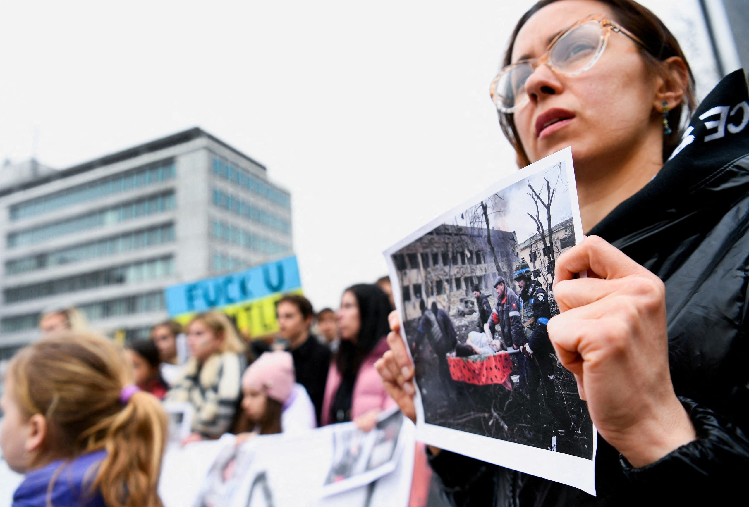 مظاهرة تضامناً مع أوكرانيا في لاهاي في مارس الجاري