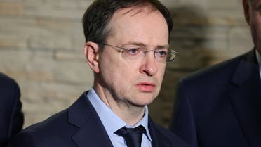 Russia's presidential aide Vladimir Medinsky, head of the Russian delegation, speaks to the media after the talks with Ukrainian officials in the Brest region, Belarus March 7, 2022.  (File photo: Reuters)