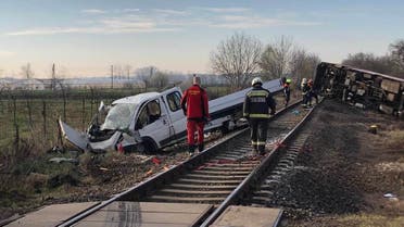 Hungary train accident kills and injures several people on April 5, 2021. (Twitter)
