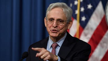 In this file photo taken on February 22, 2022, US Attorney General Merrick Garland speaks to the press at the Justice Department in Washington, DC. (AFP)