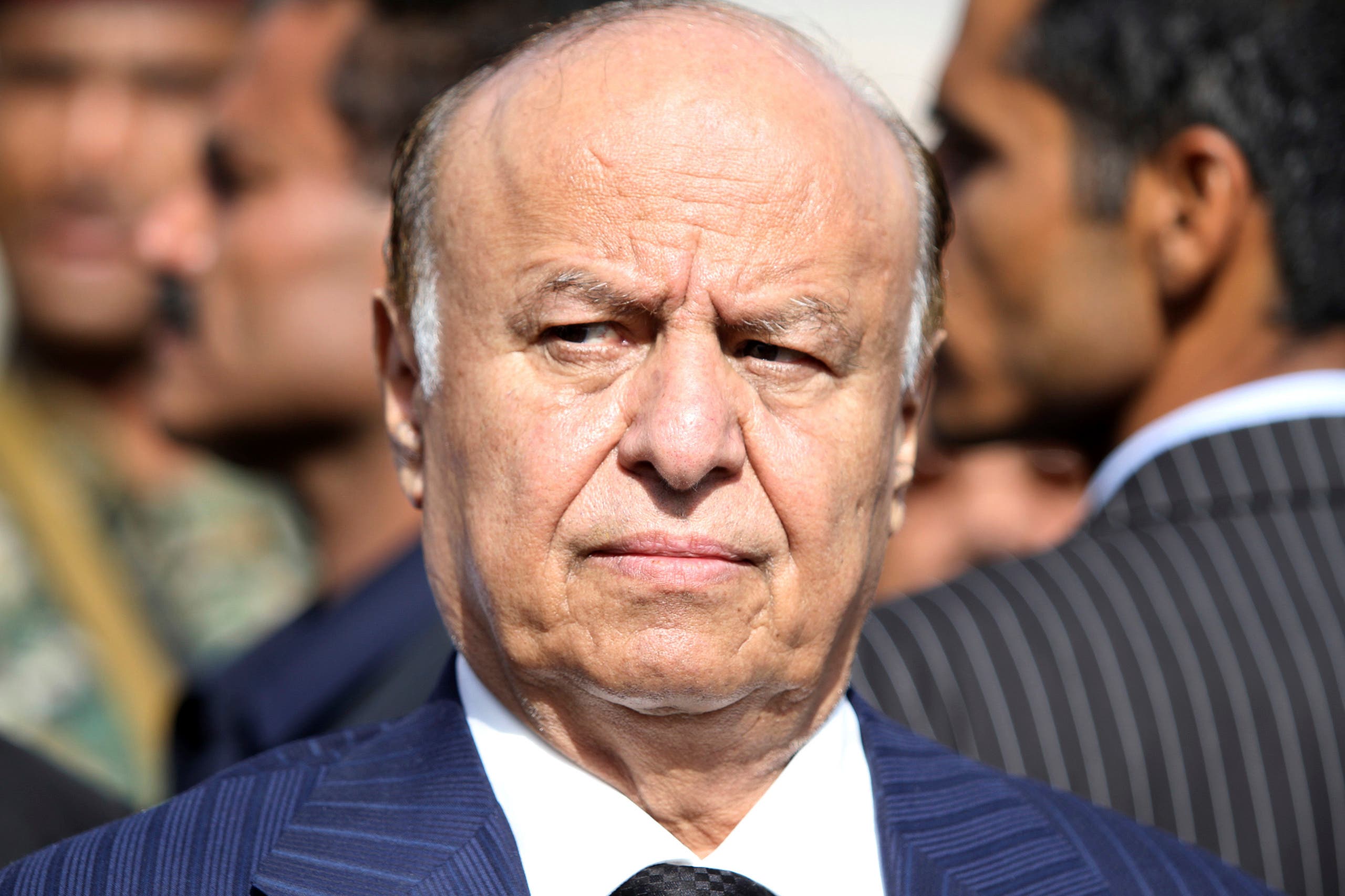 Yemeni President Abed Rabbo Mansour Hadi looks on during a funeral service for Major General Salem Ali Qatan, the commander of military forces in the south of Yemen, in Sanaa June 19, 2012. (File photo: Reuters)