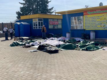 جسد کشته‌شدگان حمله روسیه به ایستگاه قطار در اوکراین