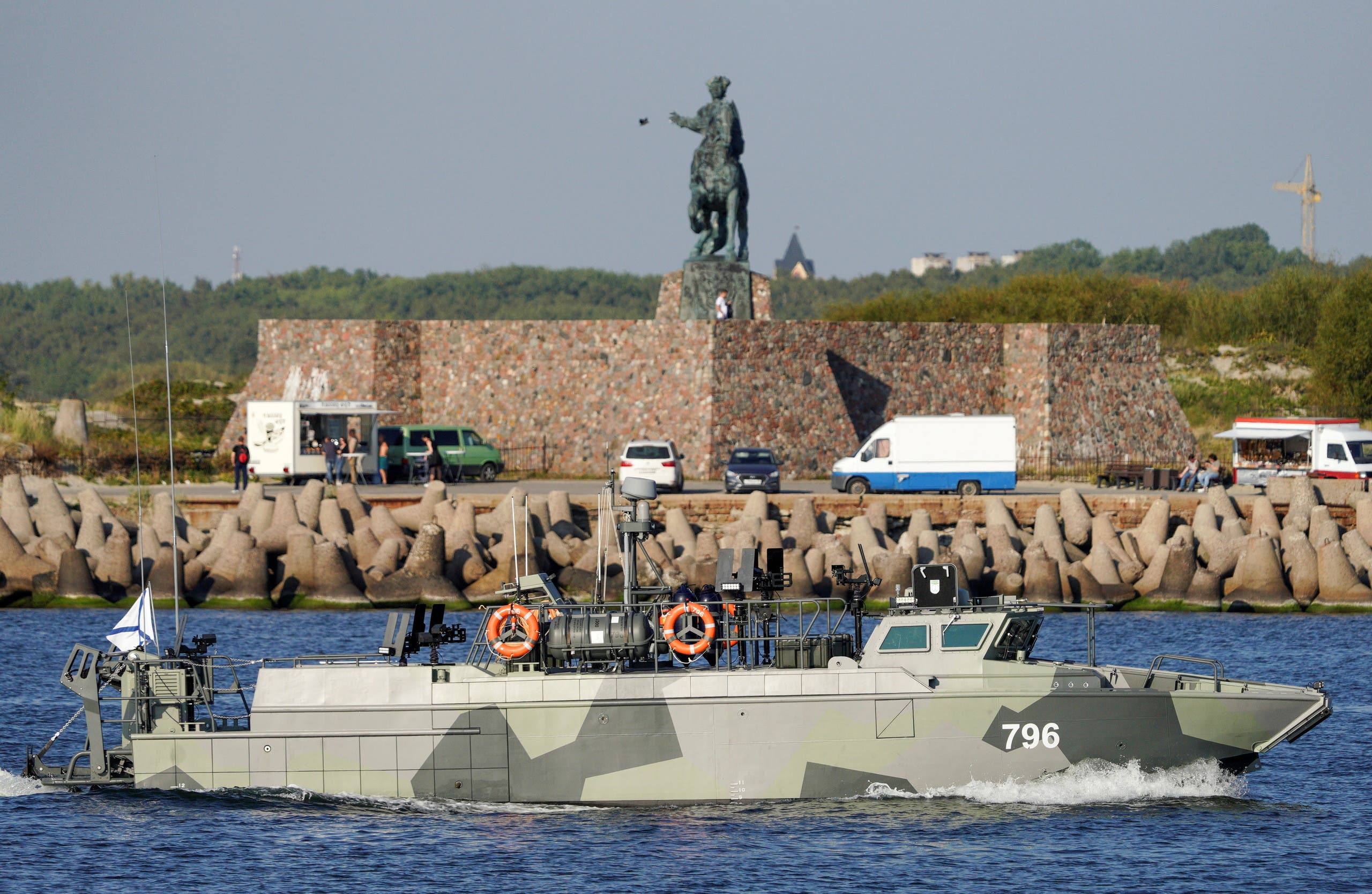 سفينة حربية روسية قبالة مياه كاليننغراد في 2021 (أرشيفية)