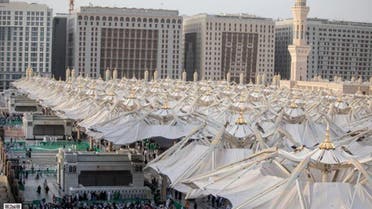 Umbrellas of Masjid-e-Nabawi (1) a means of protecting worshipers and pilgrims from sun and rain