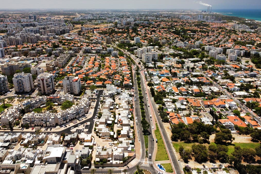 An aerial view shows the city of Ashkelon in southern Israel May 19, 2021. (Reuters)