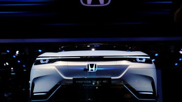 A Honda SUV e:Prototype electric vehicle (EV) is seen displayed during a media day for the Auto Shanghai show in Shanghai, China April 20, 2021. (Reuters)
