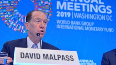 World Bank President David Malpass responds to a question from a reporter during an opening press conference at the IMF and World Bank's 2019 Annual Fall Meetings of finance ministers and bank governors, in Washington, U.S., October 17, 2019. (File photo: Reuters)