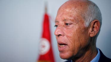 FILE PHOTO: Tunisian then-presidential candidate Kais Saied speaks during an interview with Reuters in Tunis, Tunisia September 17, 2019. REUTERS/Muhammad Hamed/File Photo