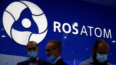 The stand of Russian state nuclear agency Rosatom during the International military-technical forum Army-2021 at Patriot Congress and Exhibition Center in Moscow. (File photo: Reuters)