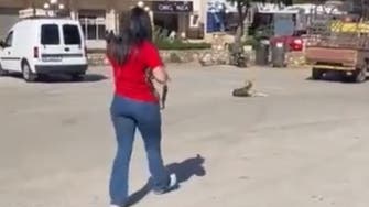 فيديو وحشي لا يصدق.. امرأة تفرغ رصاصها في كلب دون رحمة