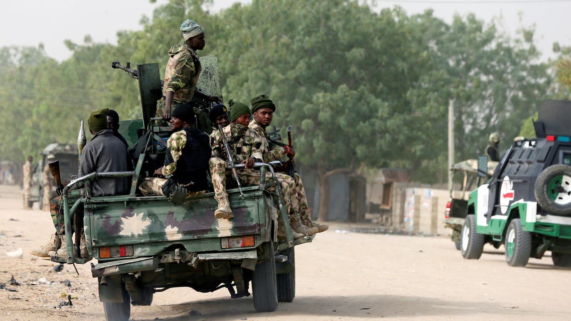 Nigerian military ride on their truck as they secure the area where a man was killed by suspected militants during an attack around Polo area of Maiduguri, Nigeria February 16, 2019. (File photo: Reuters)