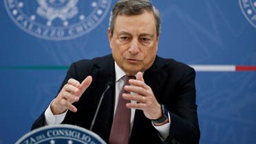  Italy's Prime Minister Mario Draghi speaks during a joint news conference with Italy's Economy Minister Daniele Franco (not pictured) on the government's new fiscal targets in Rome, Italy, September 29, 2021. (File photo: Reuters)
