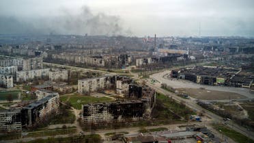An aerial view taken on April 12, 2022, shows the city of Mariupol, during Russia's military invasion launched on Ukraine. (AFP)