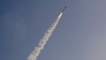 An Israeli interception missile from the Iron Dome defence system, is fired above the southern Israeli city of Ashkelon on November 13, 2019, to intercept incoming short-range rockets launched from the Palestinian Gaza Strip. Two more Palestinians were killed in the morning in an Israeli strike in the Gaza Strip, the enclave's health ministry said, as Israel said it was targeting rocket-launching squads and militant sites. The deaths brought the Gaza toll to 18 people killed since an exchange of fire began on November 12 with an Israeli targeted strike on an Islamic Jihad commander sparking retaliatory rocket launches. (AFP)