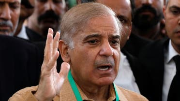 Mohammad Shahbaz Sharif, brother of ex-Prime Minister Nawaz Sharif, gestures as he speaks to the media at the Supreme Court of Pakistan in Islamabad, Pakistan April 5, 2022. (File photo: Reuters)