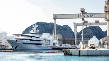Super yatch Amore Vero said to be owned by Rosneft boss, is seen at La Ciotat Port near Marseille city, France, March 4, 2022. (File photo: Reuters)
