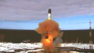 The Sarmat ICBM is launched during a test in Russia, April 20, 2022. (Reuters)