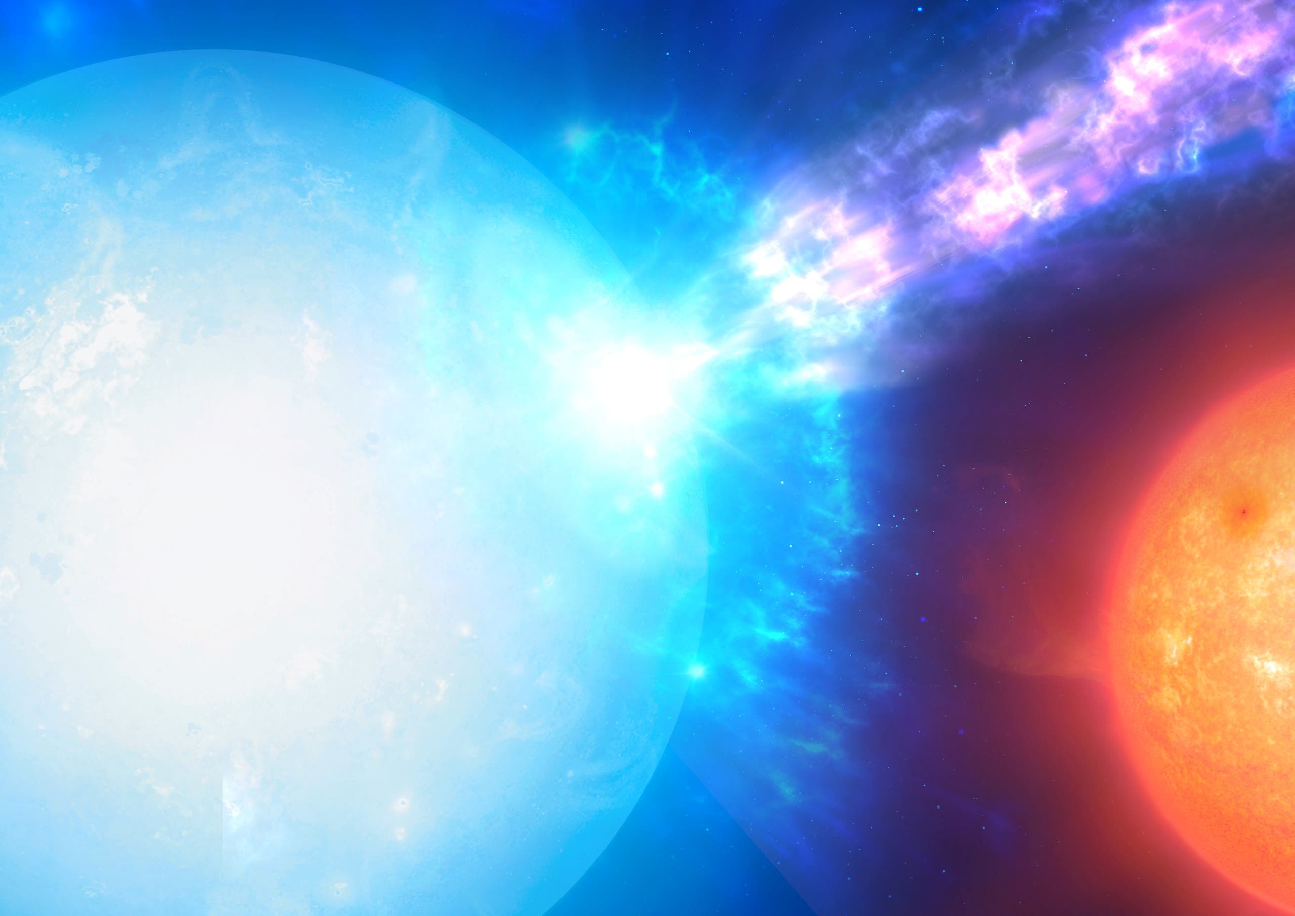 رسم تخيلي لنجم من نوع "القزم الأبيض"حيث يمكن أن يقع انفجار من نوع ميكرونوفا