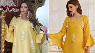 A dress designed by FMM (left) and the copied version sold on SHEIN (right). (Supplied)