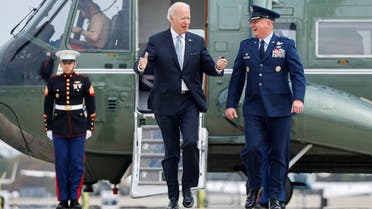 President Joe Biden walks to board Air Force One, April 21, 2022. (Reuters)