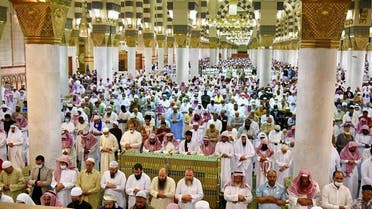 Visitors at the Prophet's Mosque in Mecca, Saudi Arabia. (SPA)