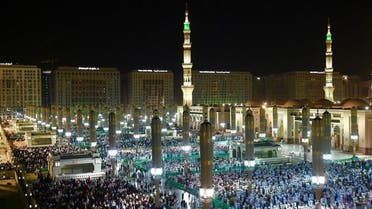 Visitors at the Prophet's Mosque in Medina, Saudi Arabia. (SPA)
