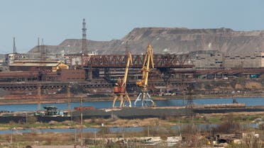 A view shows a plant of Azovstal Iron and Steel Works during Ukraine-Russia conflict in the southern port city of Mariupol, Ukraine April 22, 2022. (Reuters)