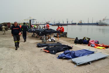 Medics waited on the pier as soldiers searched for survivors off the coast of the northern Lebanese city of Tripoli on April 24, 2022, after an overloaded migrant boat capsized off north Lebanon. (File photo: AFP)