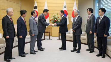 A delegation of foreign policy aides to South Korea's president-elect Yoon Suk-yeol meets Japanese Prime Minister Fumio Kishida in Tokyo, Japan April 26, 2022. (Reuters)