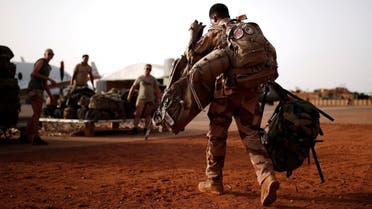 A French soldier leaves with his backpack at the Operational Desert Platform Camp (PfOD) during the Operation Barkhane in Gao, Mali, August 1, 2019. Picture taken August 1, 2019. (File photo: Reuters)