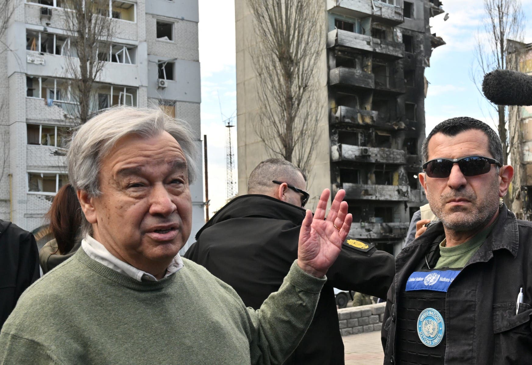 United Nations Secretary-General Antonio Guterres in the vicinity of Kyiv (AFP)