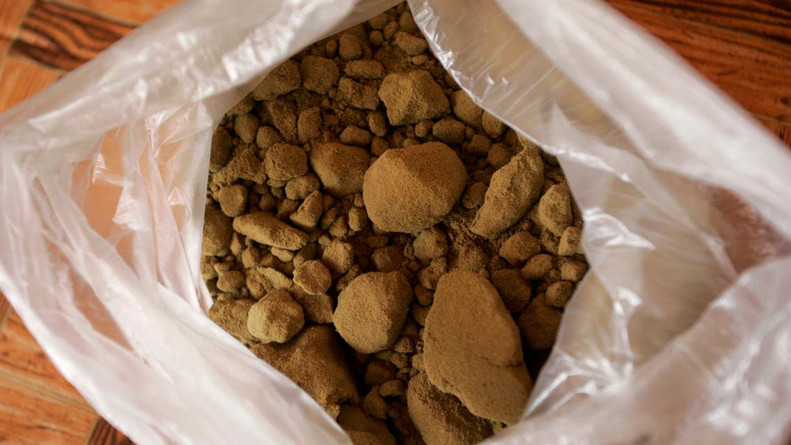 Hashish resin is stored inside a plastic bag at a farmer's house in the Rif region, near Chefchaouen August 8, 2009. REUTERS/Rafael Marchante (MOROCCO SOCIETY)