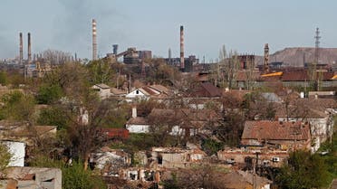 A view shows a plant of Azovstal Iron and Steel Works behind buildings damaged during Ukraine-Russia conflict in the southern port city of Mariupol, Ukraine April 28, 2022. (File photo: Reuters)