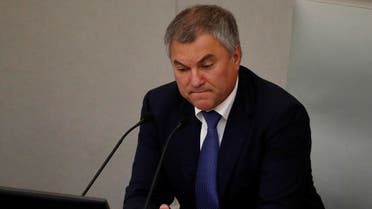 Russian parliament speaker Vyacheslav Volodin attends a session during a vote for the pension reform bill at the State Duma, the lower house of parliament, in Moscow Russia on September 26, 2018. (Reuters)