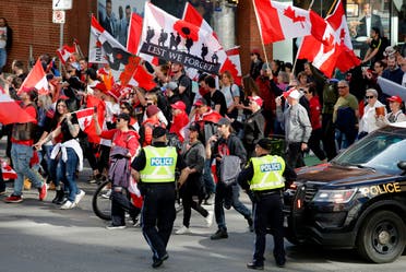احتجاجات في كندا ضد إجراءات كورونا