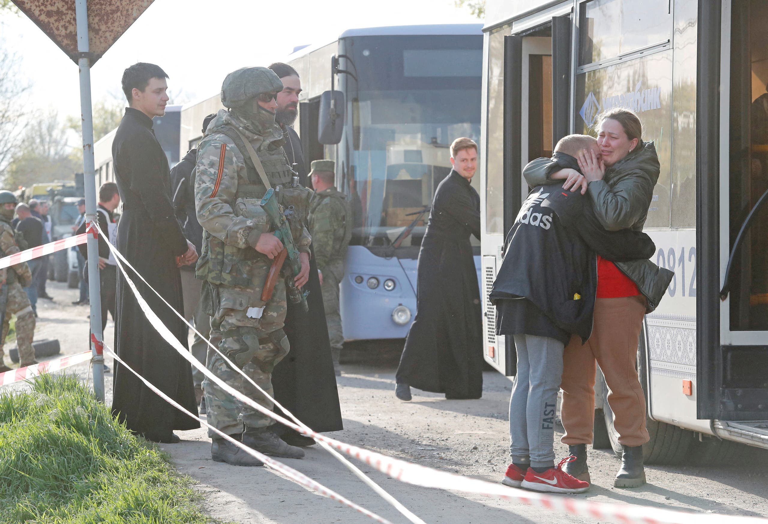 Civilians evacuated from Azovstal