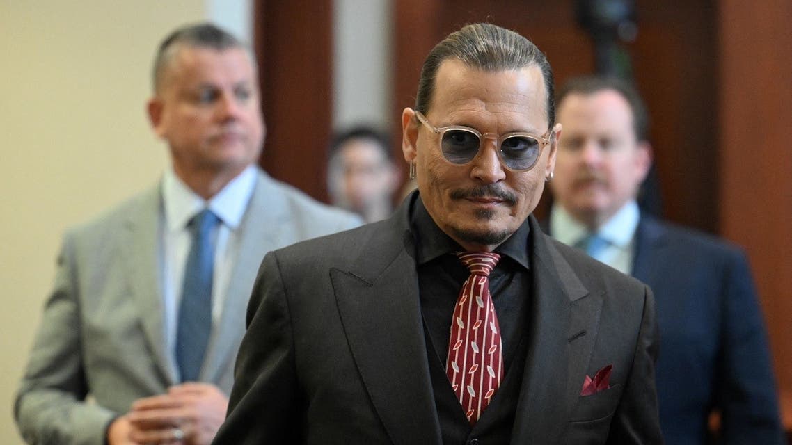 Actor Johnny Depp arrives in the courtroom at Fairfax County Circuit Court during his defamation case against ex-wife, actor Amber Heard, in Fairfax, Virginia, US, on May 3, 2022. (Reuters)  