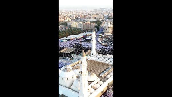 مسجد قبا میں نماز عید کا روح پرور فضائی منظر سوشل میڈیا پر وائرل