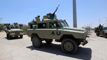 Burundian African Union peacekeepers in Somalia travel in armored vehicle as they leave the Jaale Siad Military academy after being replaced by the Somali military in Mogadishu, Somalia, on February 28, 2019. (Reuters)