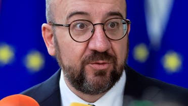 European Council President Charles Michel speaks to members of the media as he arrives for European Union leaders' summit, amid Russia's invasion of Ukraine, in Brussels, Belgium, March 25, 2022. (File photo: Reuters)
