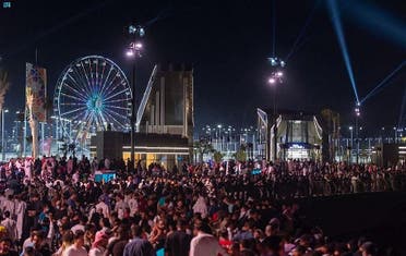View shows visitors at a Jeddah Season event. (SPA)
