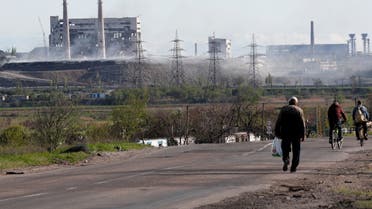 Damaged facilities of Azovstal Iron and Steel Works during Ukraine-Russia conflict in the southern port city of Mariupol, Ukraine May 3, 2022. (Reuters)