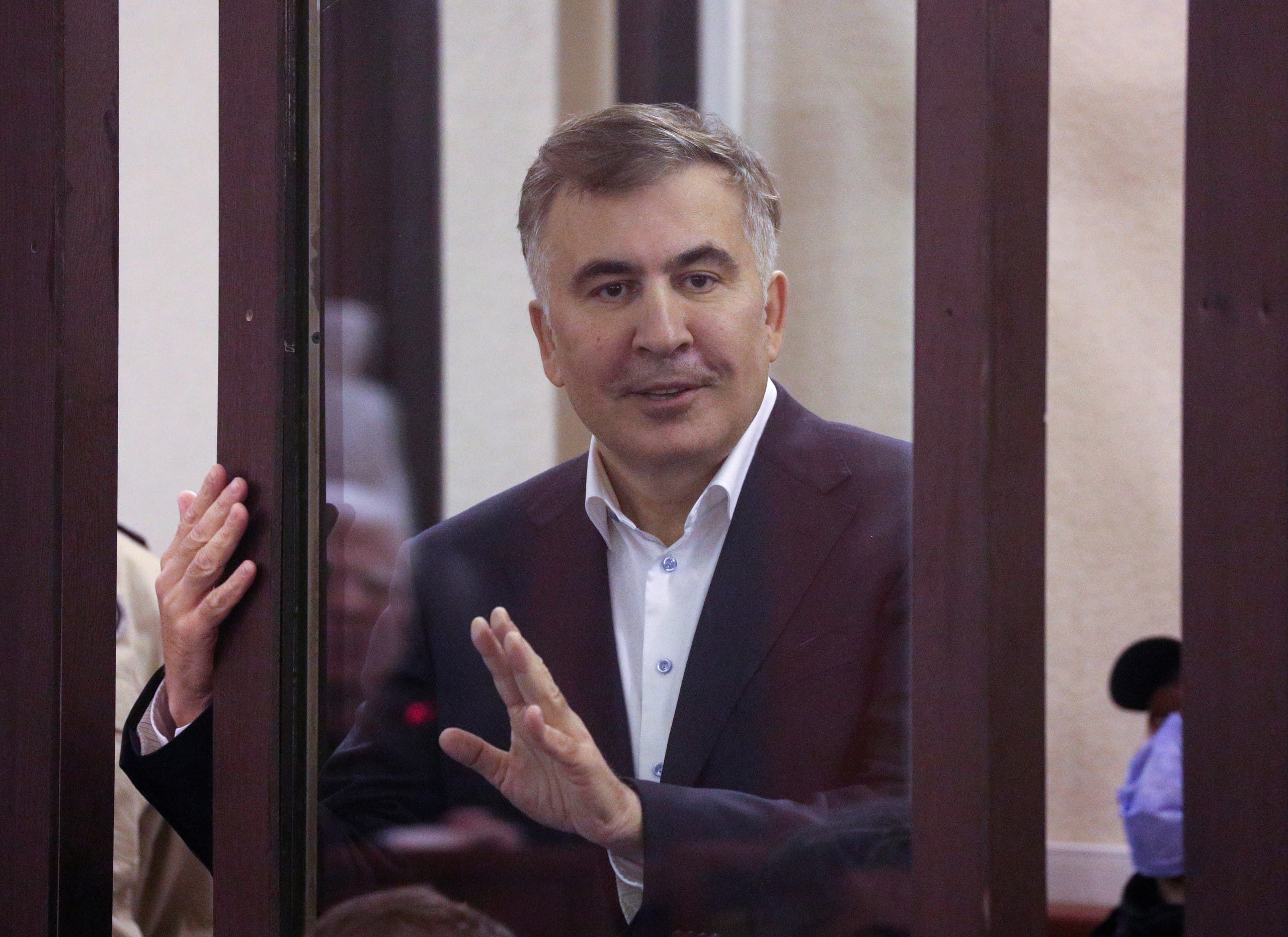 Saakashvili during one of his court sessions in Tbilisi last December