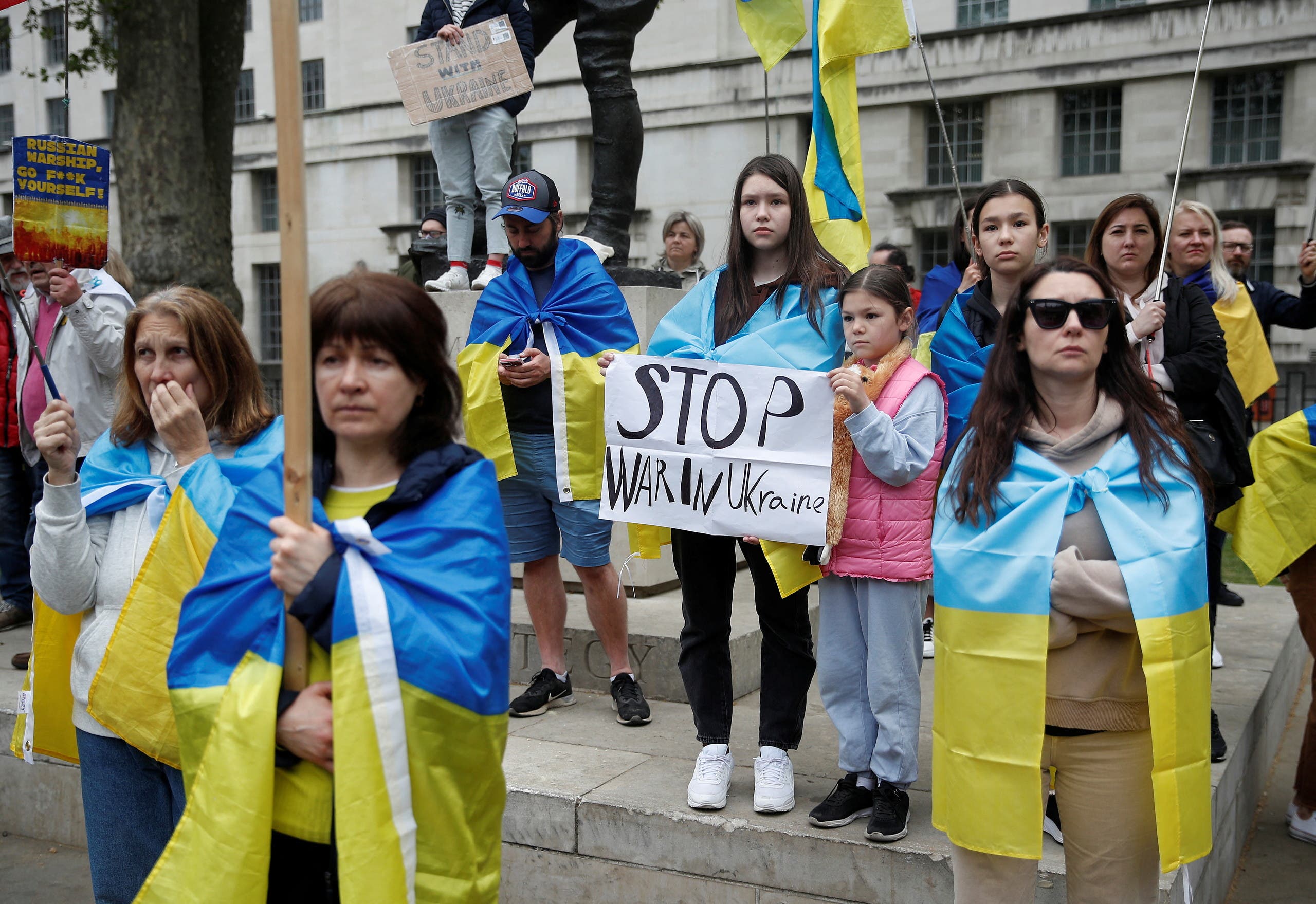 A pro-Ukrainian demonstration in London in early May