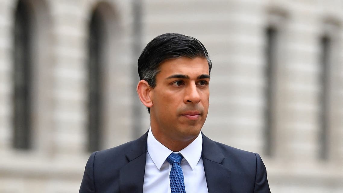 British Chancellor of the Exchequer Rishi Sunak walks near the Treasury building in London, Britain, May 3, 2022. REUTERS/Toby Melville