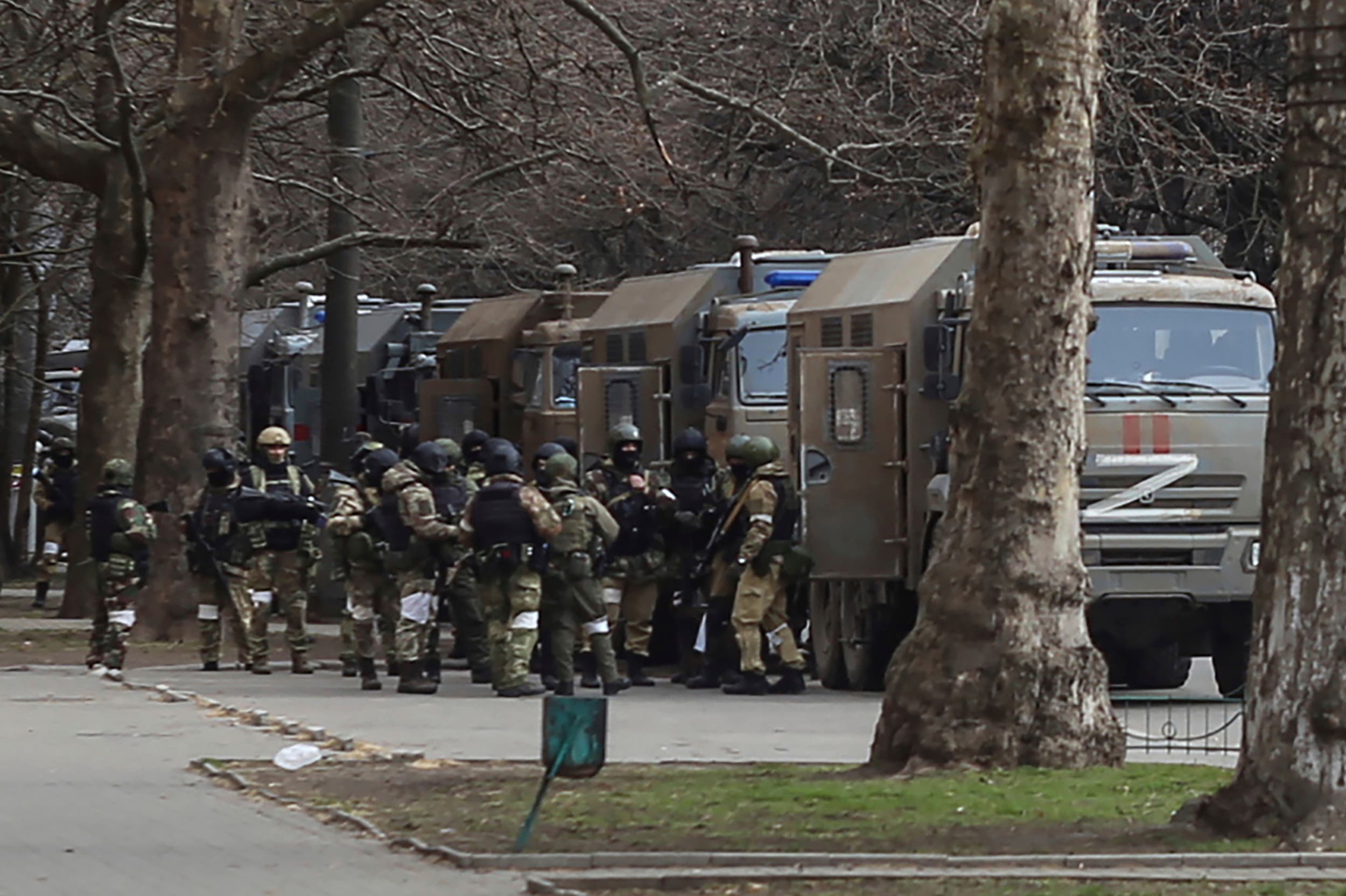 The Russian army in Kherson last March